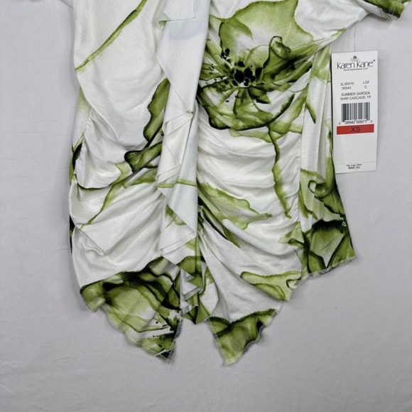 Karen Kane Summer Garden Green‎ Shirt Cascade Size XS - Picture 5 of 6